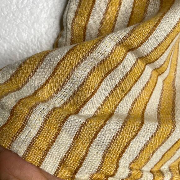 Drew Womens Shorts Size L Yellow White Striped Belted High Waisted Unlined - Picture 7 of 16